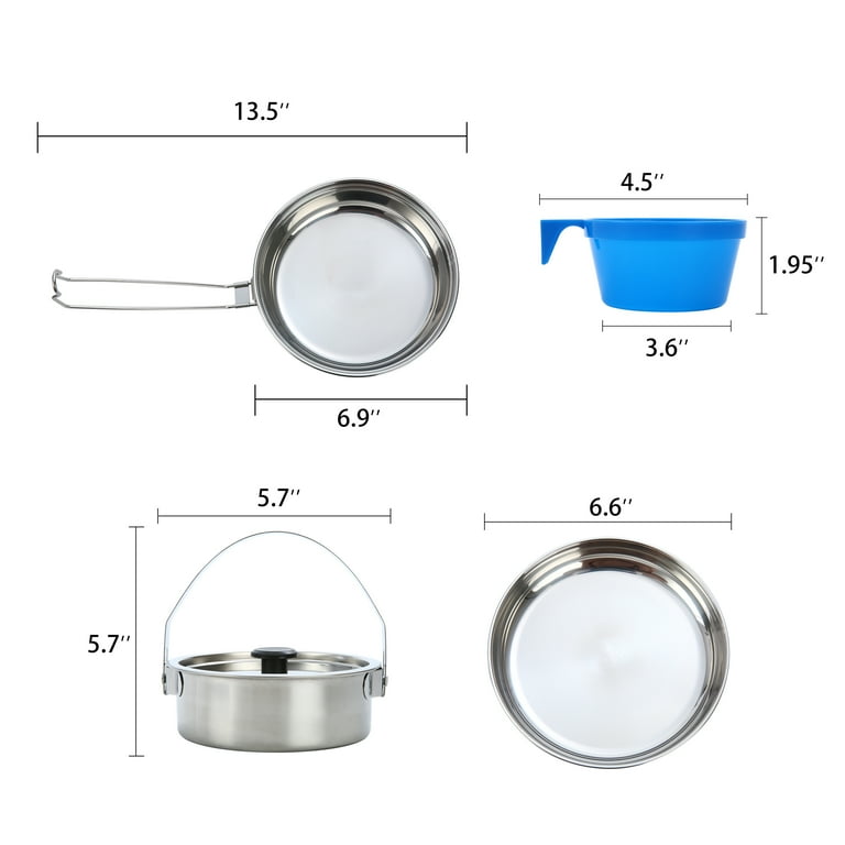 Ozark Trail Stainless Steel and Plastic 5-Piece Camp Cookware Set