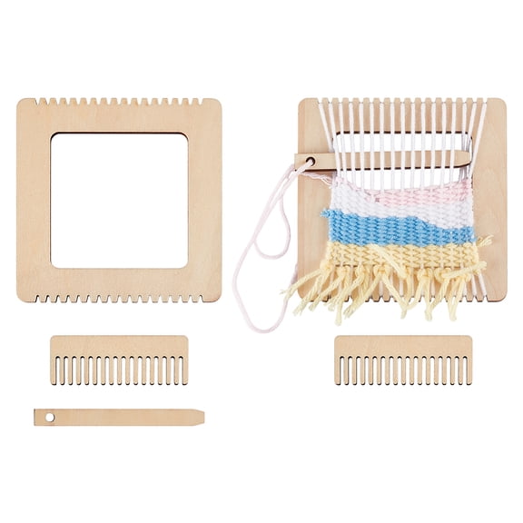 Wood Crochet Blocking Board Knitting Loom for Making Cushions Scarves Hats Headbands Shawl Blanched Almond 120x120x5mm