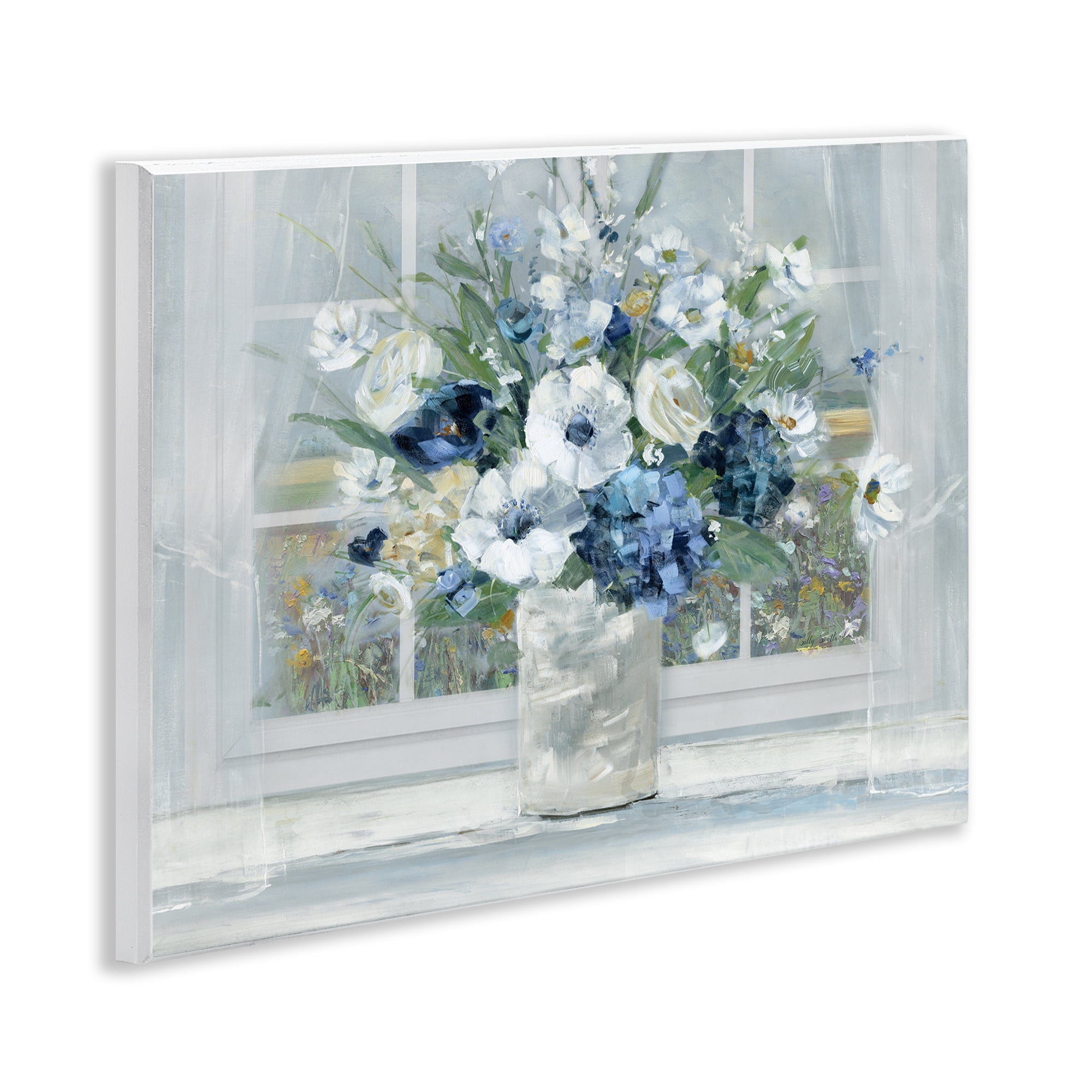Stupell Industries Blue Hydrangea & Anemone Bouquet Wall Plaque Art, design by Sally Swatland
