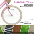 thumbnail image 5 of imerelez 24 inch Girls Cruiser Bike Light Pink, Single Speed with Basket & Anti-Skid Tires, Steel Frame for Casual Riding, 5 of 9