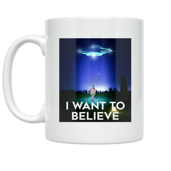 Humorous Alien 11 oz Coffee Mug - Colorful UFO Design White Ceramic Gift