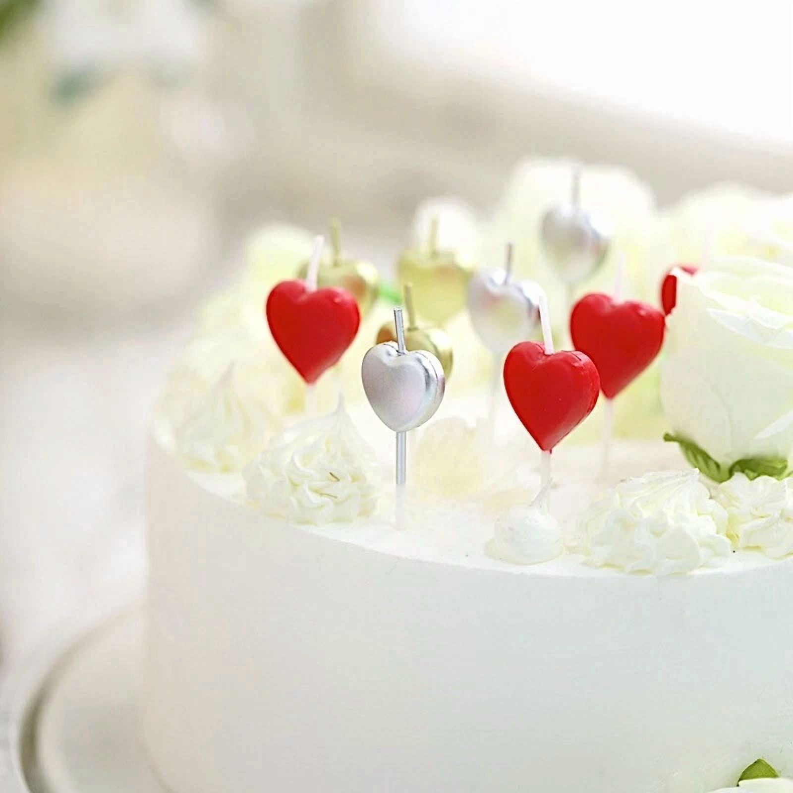 BUTTERFLY- 10 Assorted Birthday Cake Candles Dessert Topper Heart Design Party Decorations