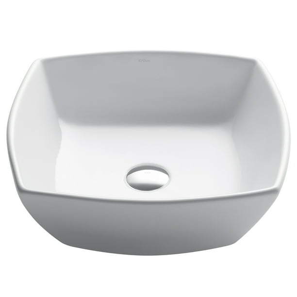 Kraus Elavo Square Vessel White Porcelain Ceramic Bathroom Sink 16 1 2 Inch Com - Elavo Square Drop In Bathroom Sink With Overflow Kraus Elavo Square Vessel White Porcelain Ceramic Bathroom Sink 16 1 2 Inch Com - Elavo Square Drop In Bathroom Sink With Overflow