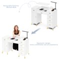 thumbnail image 4 of Advwin Manicure Table with Removable Panel, Nail Tech Desk with Dust Collector, Drawers & Storage Cabinet, Professional Nail Station for Salon or Home Studio, White, 4 of 11