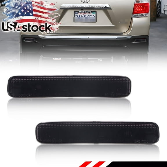 2PCS Smoked Lens Rear Bumper Reflector Light Tail Light Rear Light Brake Lights Backup Lights Reverse Light Turn Signal Light For 2011 2012 2013 Toyota Highlande No Bulb/Socket Included
