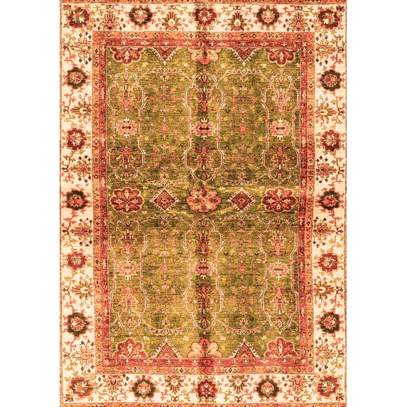 Ahgly Company Indoor Rectangle Oriental Orange Traditional Area Rugs, 3' x 5'