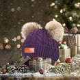 thumbnail image 5 of NEW 1-11 Years Old for Girls Boys Kids Winter Beanie Hat Warm Knit Thick Ski Cap with Fluff Ball Children's Double Hair Ball Hat Purple, 5 of 7
