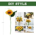 thumbnail image 2 of Sinfonía de girasoles vivos, 10 girasoles de seda de primera calidad de colores brillantes, tallos personalizables para la decoración de tu boda, 2 of 7