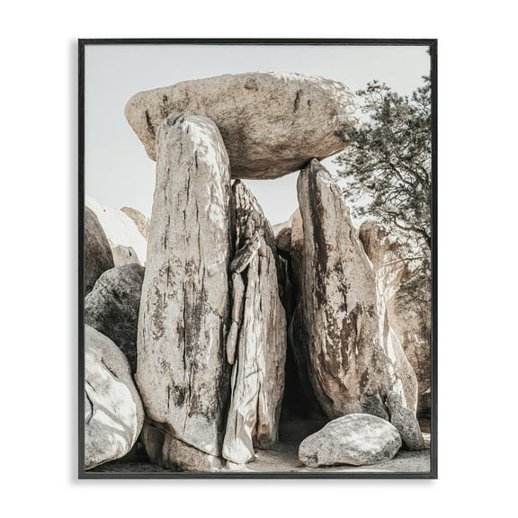 Stupell Industries Balanced Rock Formation Landscape Photography Black Framed Art Print Wall Art, 11 x 14