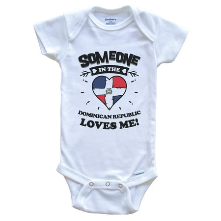 

Someone In the Dominican Republic Loves Me Dominican Flag Heart Baby Bodysuit