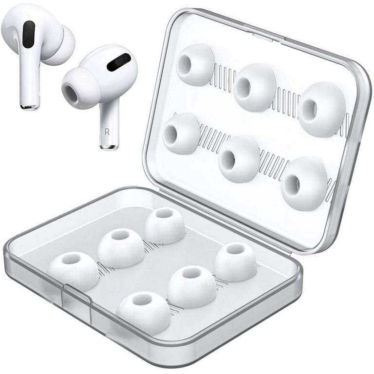 Replacement Ear Tips AirPods Silicon Ear Buds Tips with Storage Box, 6Pairs White Walmart.com