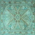 thumbnail image 1 of Ahgly Company Indoor Square Persian Light Blue Traditional Area Rugs, 3' Square, 1 of 4