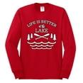 thumbnail image 2 of Wild Bobby, Life Is Better At The Lake, Men Long Sleeve Shirt, Red, Large, 2 of 4