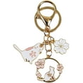 thumbnail image 1 of Rabbit Cat Keychain Key Rings Cute Round Rabbit Cat Metal Keychain Lovely Pink Sakura Car Bag Keyring Girl Boy Couple Jewelry Pendant(C), 1 of 5