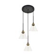 thumbnail image 6 of Indoor Modern Home Decorative Bright Ceiling Histoire 3 Light Brass and Black Pendant, 6 of 7