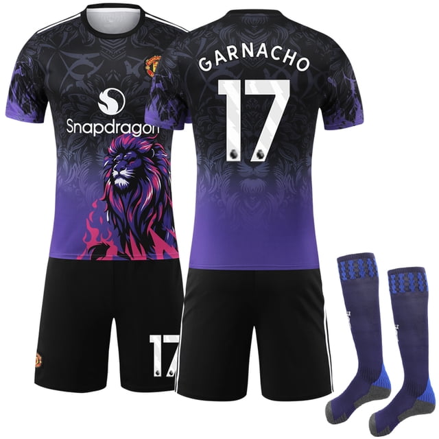 Manchester United 2025-2026 Garnacho No.17 Jersey & Socks for Kids & Adults