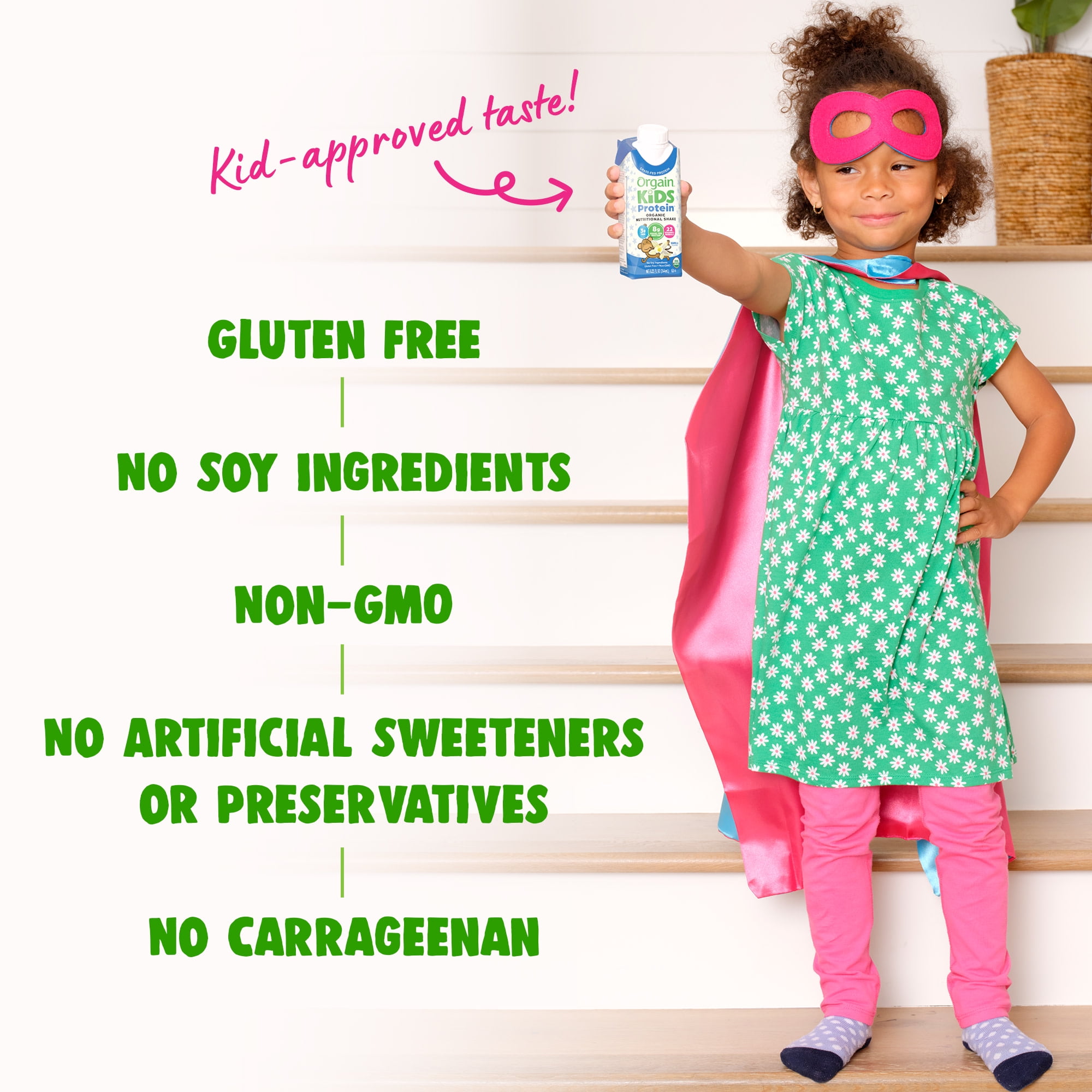Orgain Organic Kids 8g Protein Nutritional Shake Drink, Vanilla, 4ct