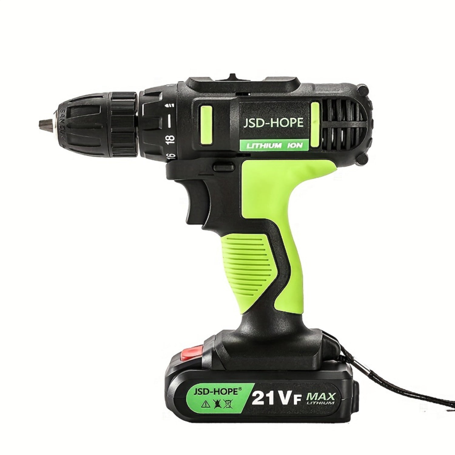 21VF Cordless Drill/Driver, 2-Speed Lithium-Ion with Impact Function, 3-in-1 Electric Power Tool