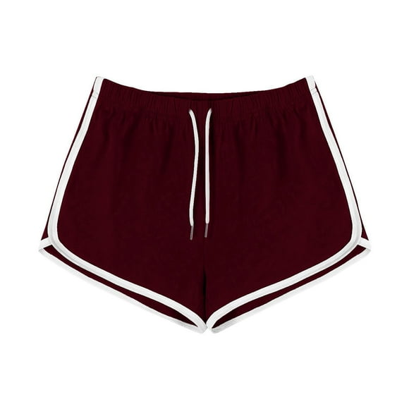 Shorts Athlétiques pour Femmes Shorts Décontractés d'Été pour Femmes Shorts de Sport d'Entraînement Shorts de Yoga Shorts Actifs Shorts Grande Taille pour Femmes Vin m