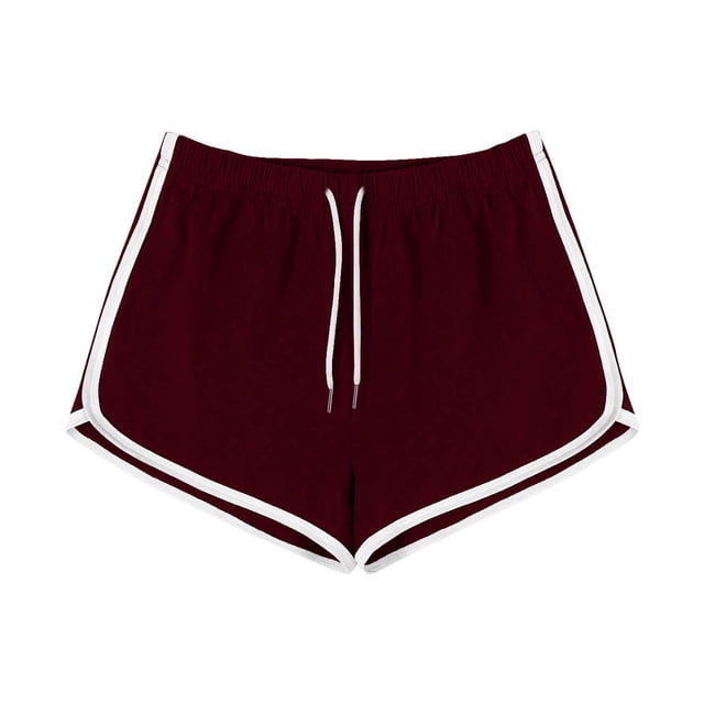 Lenpel Workout Shorts for Women Soft Elastic Waist Drawstring Side Split Booty Lounge Yoga Shorts Athletic Running Shorts