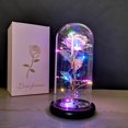 thumbnail image 3 of Colorida rosa eterna, cúpula de cristal, rosa falsa, Navidad, día de San Valentín, día de la madre, deseos de cumpleaños, regalo para mamá, esposa, novia kaili Sencillez, 3 of 5