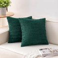 thumbnail image 1 of Chenchen Pack of 2 Corduroy Decorative Throw Pillow Covers 22x22 Inch Soft Striped Pillow Covers Modern Farmhouse Home Decor for Sofa Living Room Couch Bed（Blackish Green）, 1 of 1