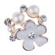 thumbnail image 1 of 10x Phenovo La Decoración De La Hebilla De 17 Mm De Aleación De Cristal De Imitación De Diamante Perla Flor Del Ciruelo Sunnimix Botón de perlas de cristal, 1 of 6