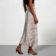 thumbnail image 4 of WRKEKC Long Skirts for Women Satin Printed Elastic Waist Maxi Skirt with Casual Lounge Style and Ankle Length, 4 of 7