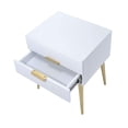 thumbnail image 3 of Denvor Square End Table with Drawers, White & Gold, 3 of 4