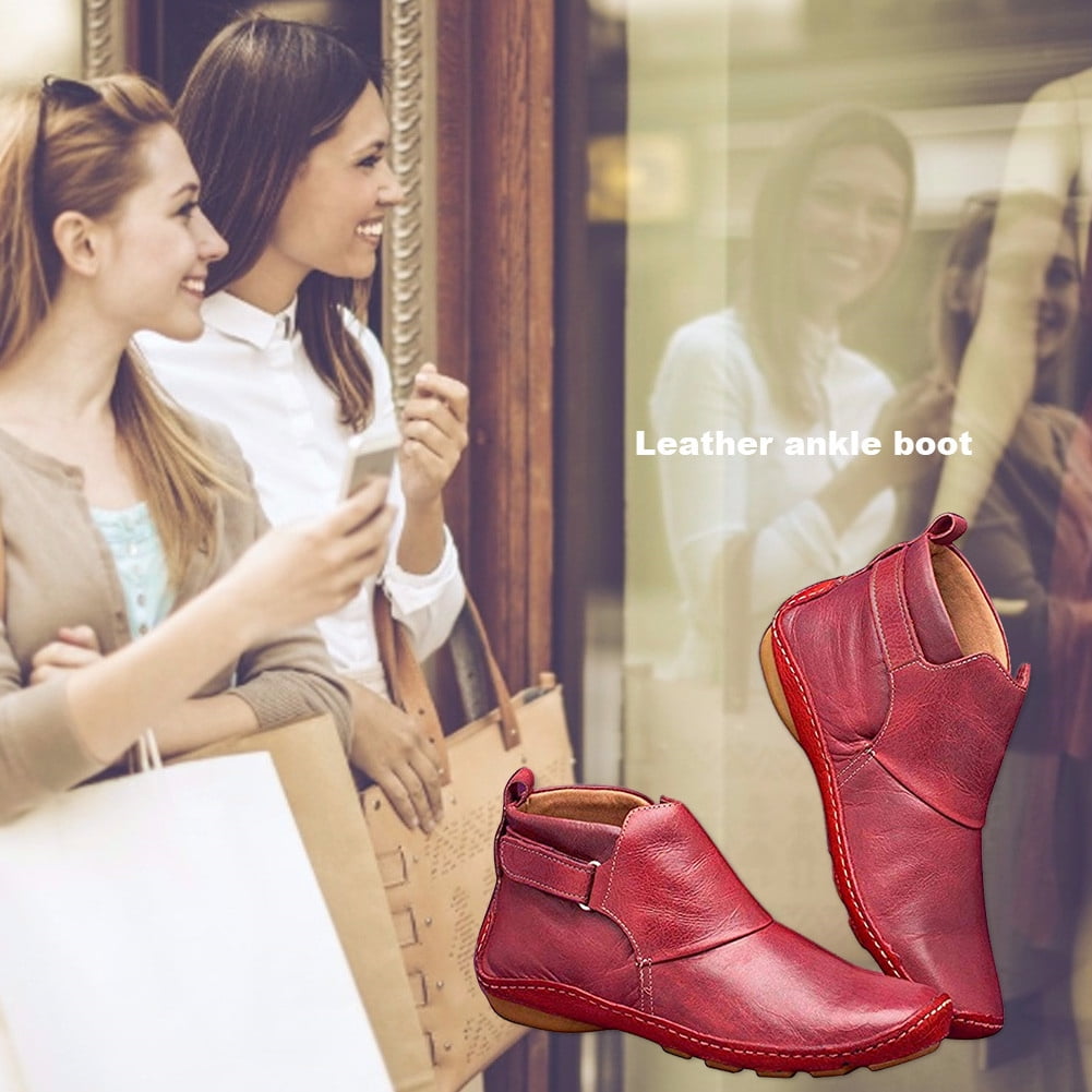 comfortable flat ankle boots