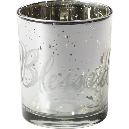 Precious Moments Blessed Rustic Farmhouse Distressed Glass Votive Candle Holder