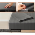thumbnail image 3 of Juego De Sábanas Matrimonial 3000 Hilos Suave Diseño Rayado 4 Piezas Modelo Gris Oscuro, 3 of 4