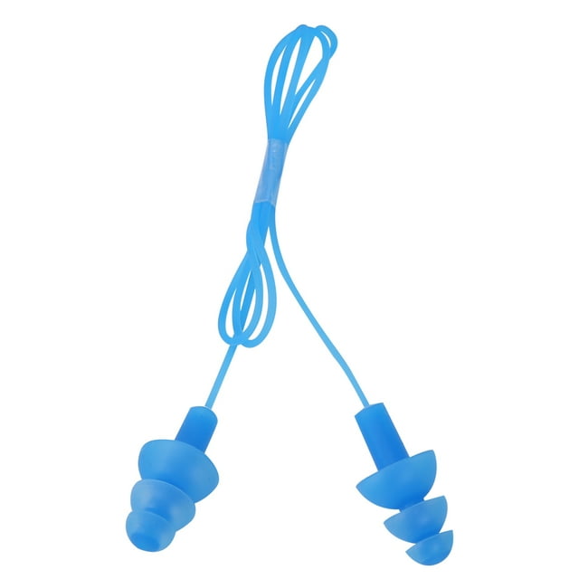 Tapones para los oídos NikouMX natación con cable de Silicona suave impermeables y prevención de ruido azul