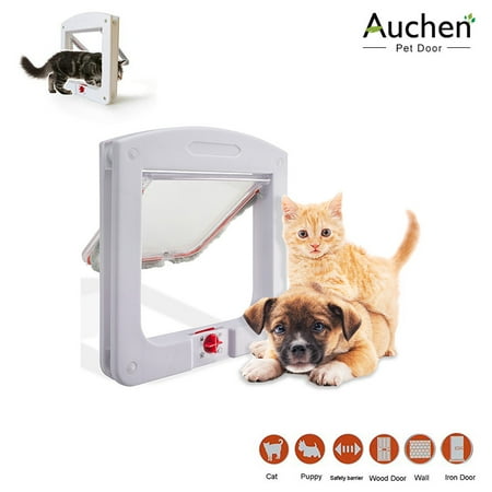 Auchen Dog Door Cat Door Pet Door With 4 Way Lock For Kitties