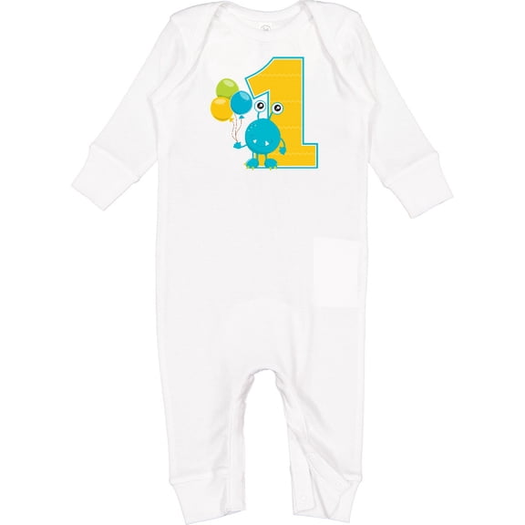 Inktastic First Birthday Monster Baby Romper Coveralls