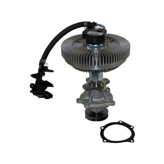 Engine Water Pump with Fan Clutch - Compatible with 2002 - 2009 Chevy Trailblazer 4.2L 6-Cylinder 2003 2004 2005 2006 2007 2008