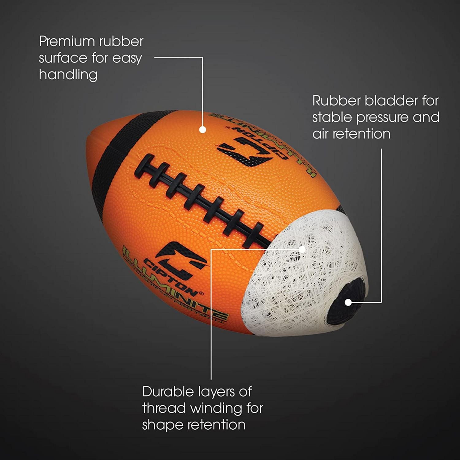 Cipton LED Light Up "Day and Night" Football, Junior Size