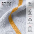 thumbnail image 2 of Canadian Linen White Bar Mops Golden Stripe, 12 Pack, Lightweight Soft Absorbent Cotton Quick Dry Reusable Dish Cloth for Home Kitchen Office Spa Sports, 2 of 8