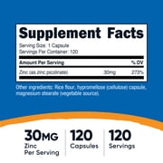Nutricost Zinc Picolinate 30mg, 120 Capsules - Gluten Free & Non-GMO Supplement