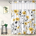 thumbnail image 1 of EIMELI Hookless Shower Curtain with Snap Liner  Floral Theme Home Decor Hotel Shower Curtain and Liner Set  Watercolor See-Through Shower Curtain with Window  Double Layers  High Quality, 1 of 7