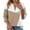 Khaki-womens tops, variant on ShaoRunShi Womens 3/4 Sleeve Shirt Quarter Zip Color Block Tops Loose Fit Spring Tunic Blouse Summer Basic Tees