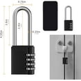 thumbnail image 3 of 4 Digit Outdoor Waterproof Long Combination Lock, Set of 2 Small Black Combination Padlock, 3 of 5