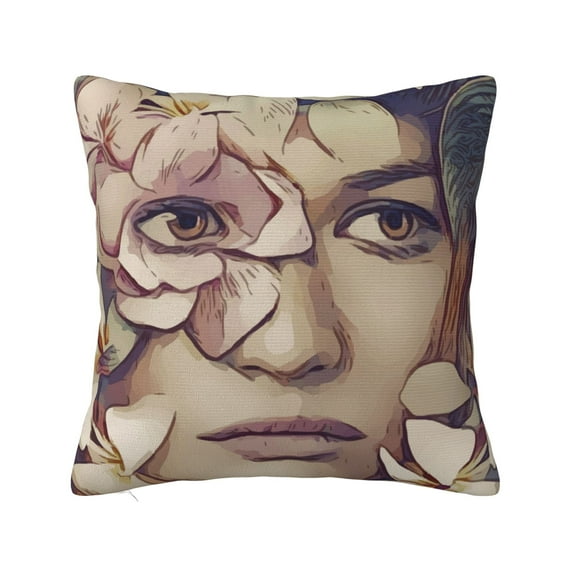 ZICANCN Decorative Throw Pillow Covers , Fairy Flower Sadness Couch Sofa Decorative Knit Pillow Covers for Living Room Farmhouse 26"x26"