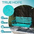 thumbnail image 3 of FODINGHILL Outdoor Hanging Porch Swing with 2 Seat，HDPE All Weather Swing Chair, Patio Swing Chair for Garden, Courtyard, 600LBS Weight Capacity, Aqua, 3 of 6