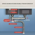 thumbnail image 4 of Rollbacks & More Double Sink Drain Kit Space Saving Kitchen Expandable Flexible 1 1/2In P-Trap Pipe 3-1/2 Inch, 4 of 7