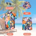 thumbnail image 6 of Alaiyaky Hawaiian Shirts for Men, Mens T Shirt and Short Bucket Hat Sunglasses Set Short Sleeve Tropical Summer Beach Vacation Fancy Costume Adult Outfit, 6 of 7