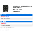 thumbnail image 2 of Window Switch - Compatible with 1995 - 2007 Ford Ranger 1996 1997 1998 1999 2000 2001 2002 2003 2004 2005 2006, 2 of 2