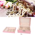 thumbnail image 3 of Caja de Almacenamiento de Joyas, Caja de Almacenamiento de Joyas de Pu Parteón Desmontable de color Rosa para Anillos, 3 of 7