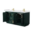 thumbnail image 3 of Wyndham Collection Miranda 66" Metal & Wood Double Bathroom Vanity in Green/Gold, 3 of 6