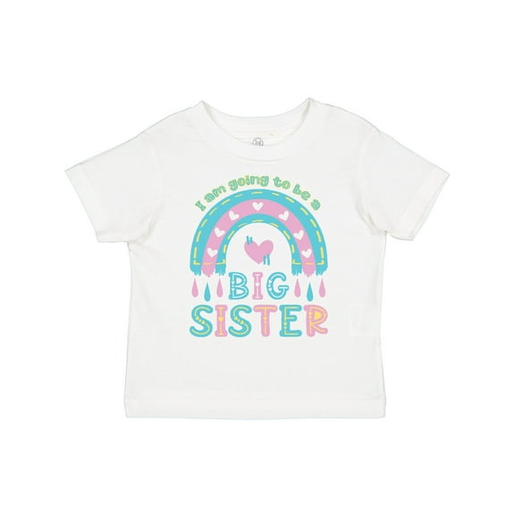 Inktastic Rainbow Hearts I Am Going to Be a Big Sister Girls Toddler T-Shirt